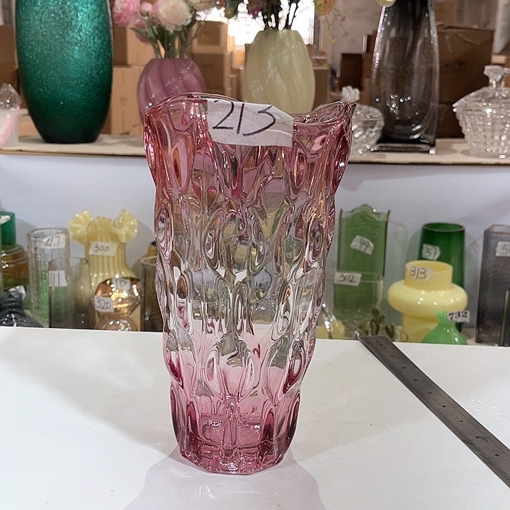 玻璃213高24口12水晶玻璃花瓶嘎嘎好看