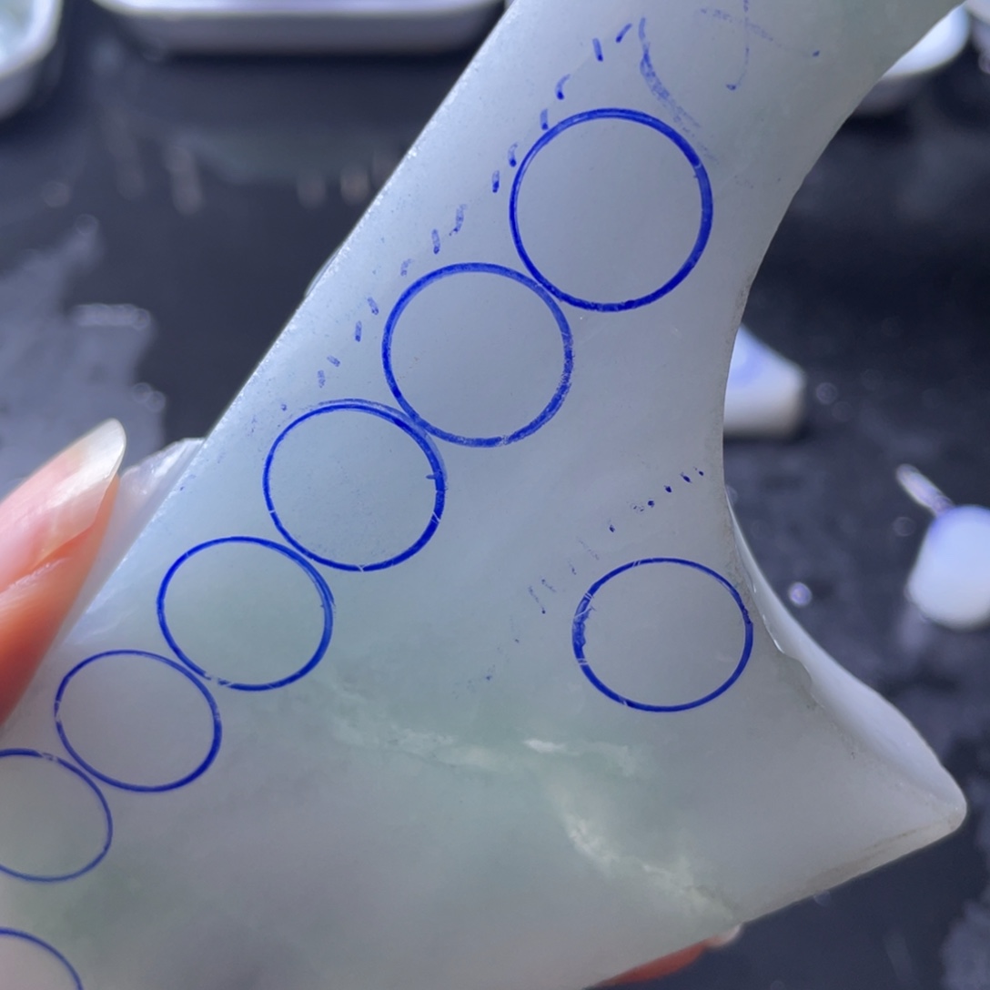 功***成定制翡翠未镶嵌珠子卡12.8珠子16颗