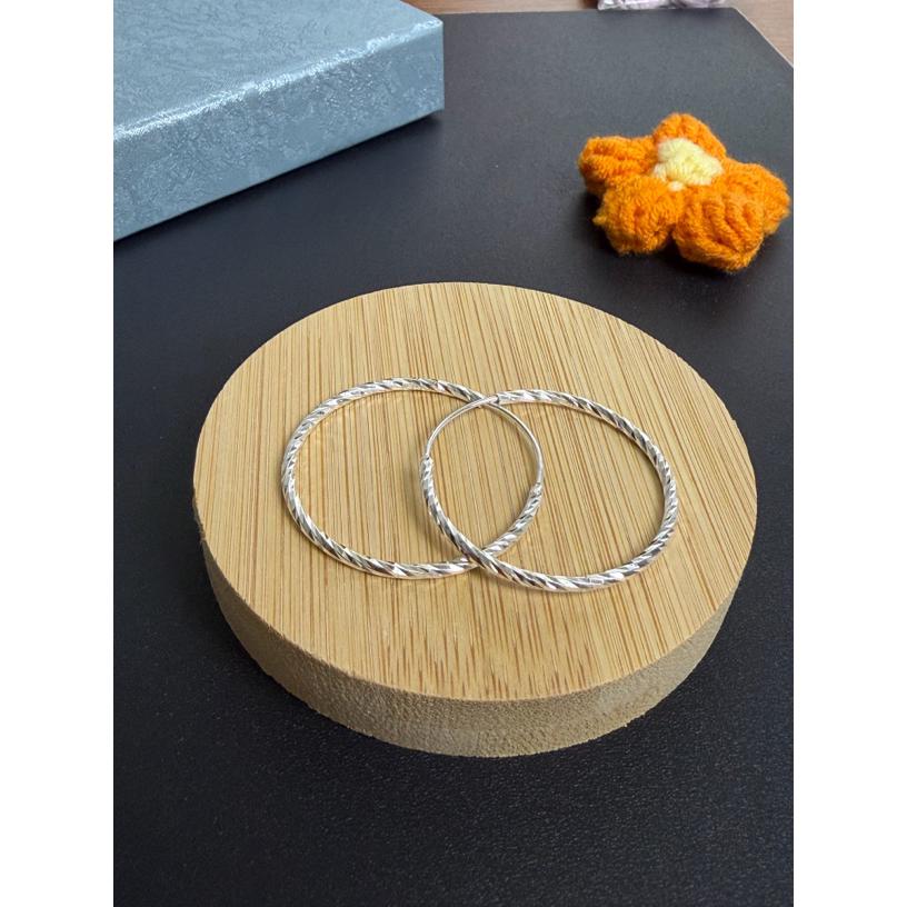 足银耳饰 足银耳饰 足银养耳简约百搭时尚感大耳圈耳环