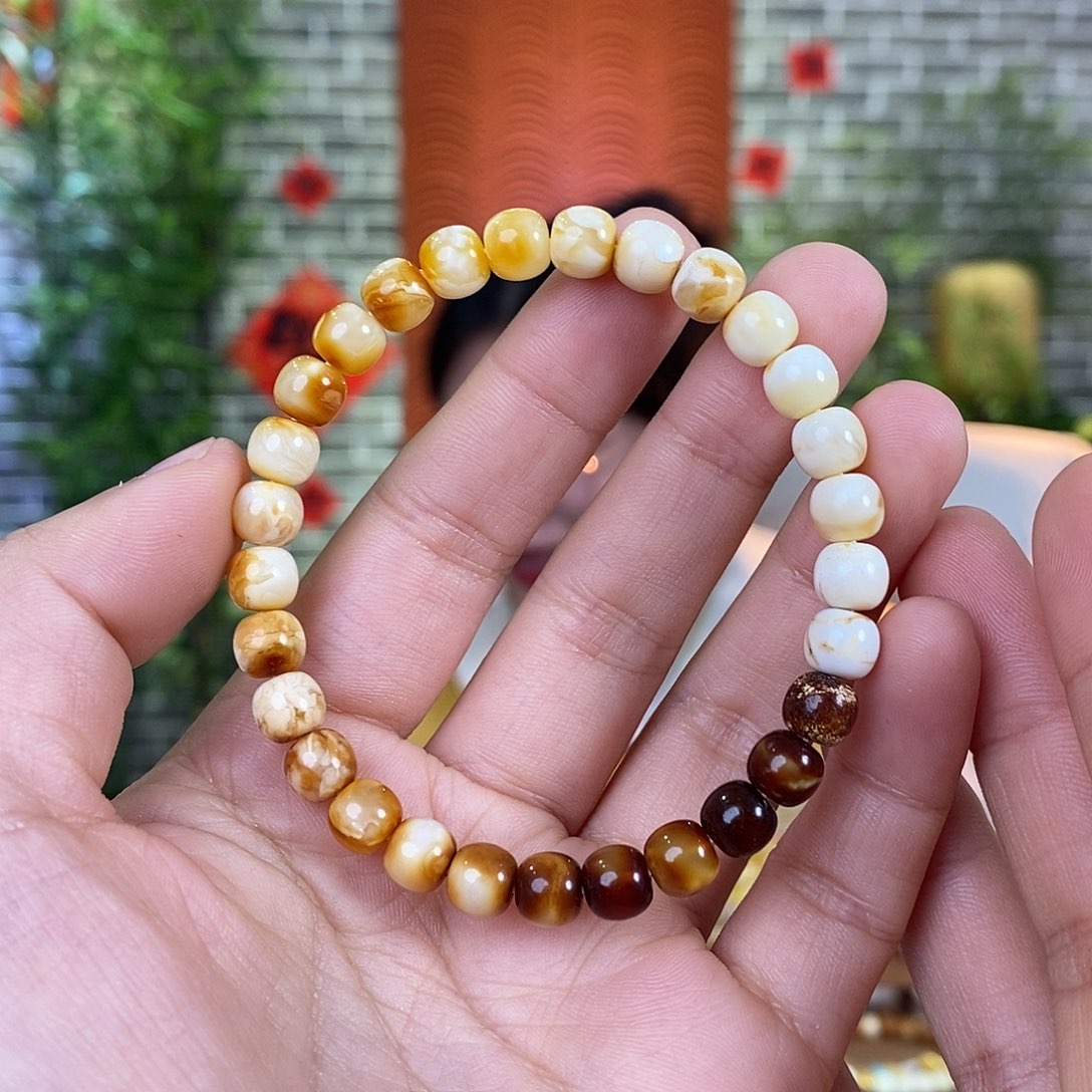 蜜蜡裸石未镶嵌蜜蜡手串7.0mm