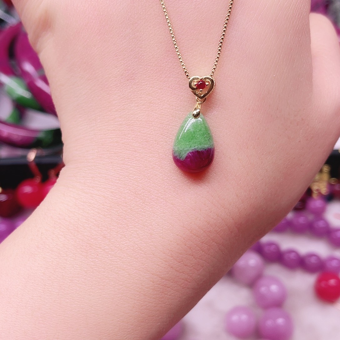 银S925镶嵌项链红宝石