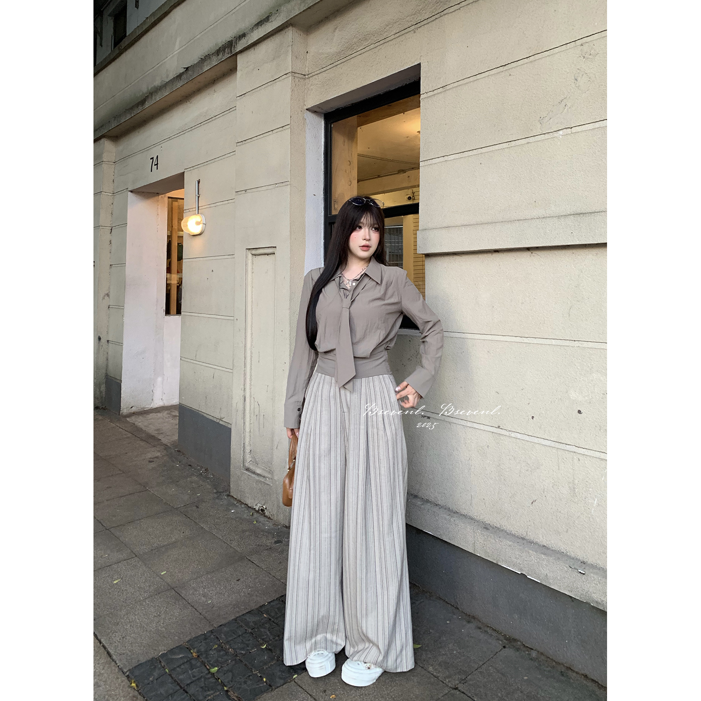 黑泽玄七“阿尔法outfit”INS风日式时尚套装衬衫高腰小众轻熟秋季