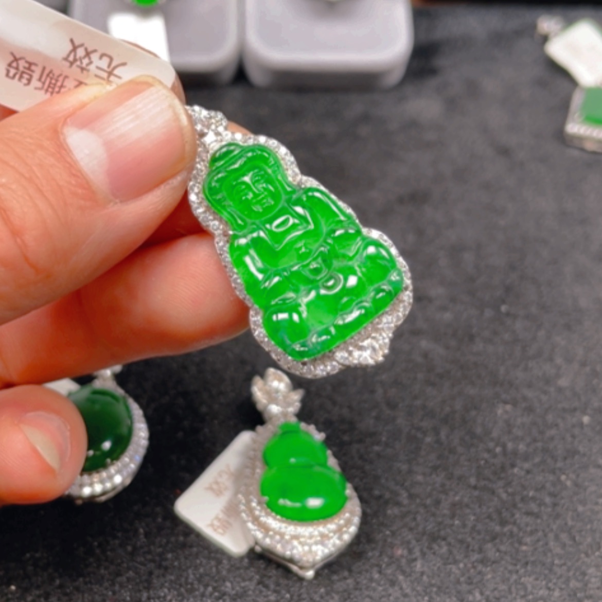 【闪购商品】翡翠颈饰银S925镶嵌吊坠