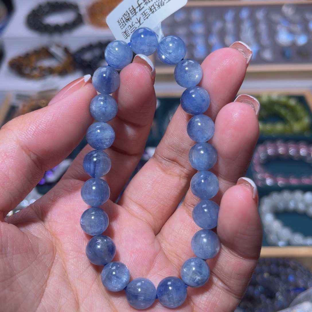 水晶手链未镶嵌蓝晶石手链9mm
