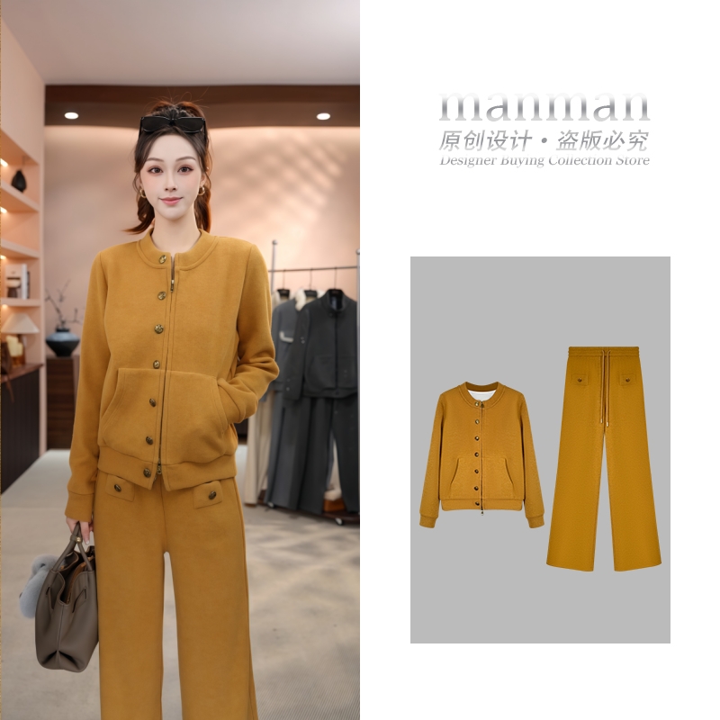 【MM.Studio】冬季新款高级时尚休闲拉链开衫长袖卫衣套装-MM184