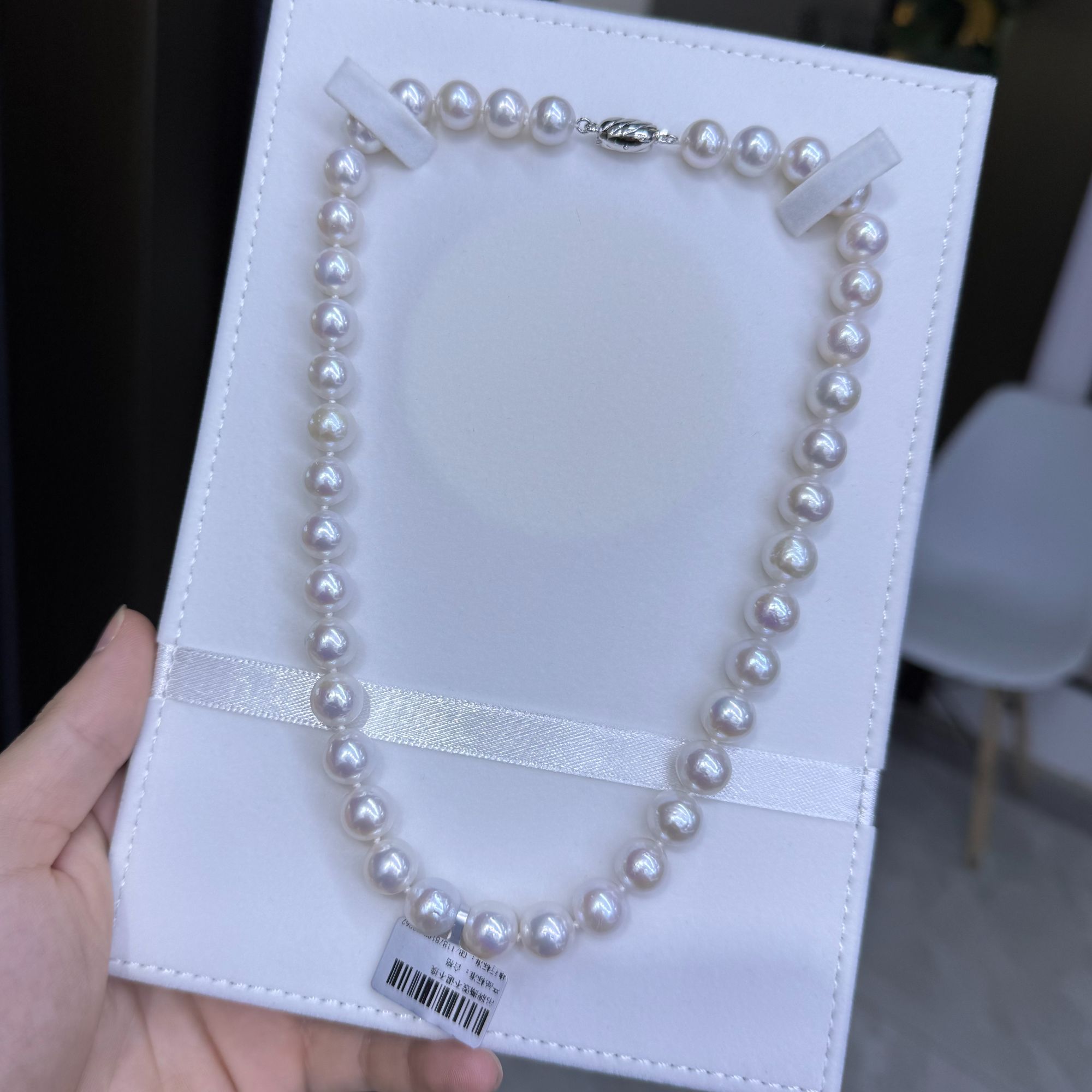 S925银淡水珍珠爱迪生极光项链9-11mm