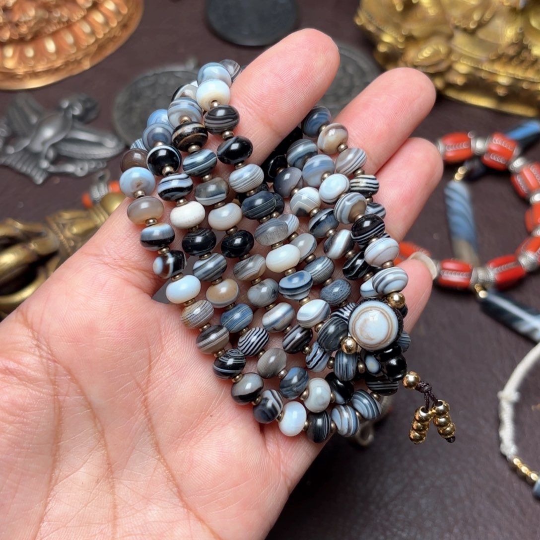 铜星月菩提吊坠项链