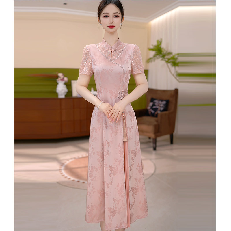 JG-25349新款2025年夏季时尚气质优雅显瘦连衣裙 M-4XL