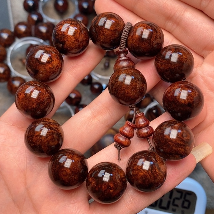 黄花梨/降香黄檀黑****6紫油梨成品加工手串