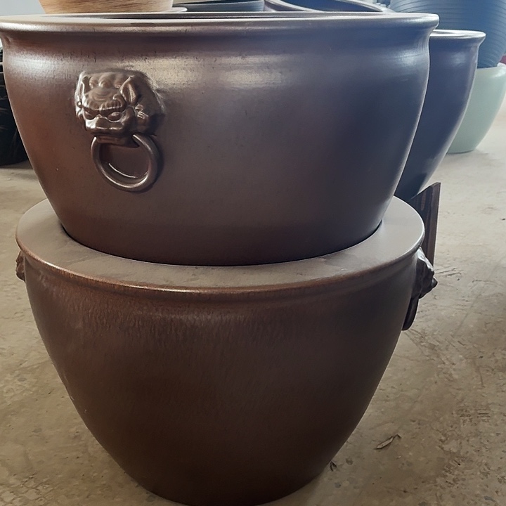 一***风景德镇陶瓷鱼缸50平口