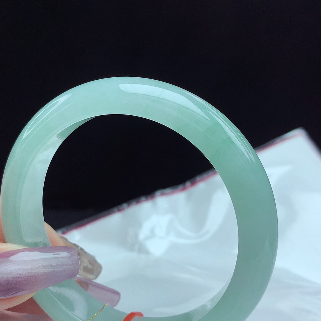 翡翠未镶嵌手镯旺***头57圈3025宽版