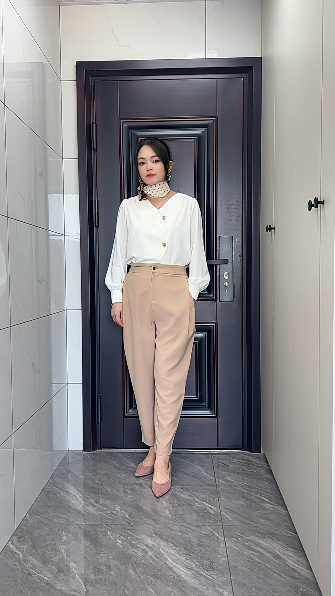 常规通勤裤子西装裤休闲裤气质女职业直筒裤高腰拉链