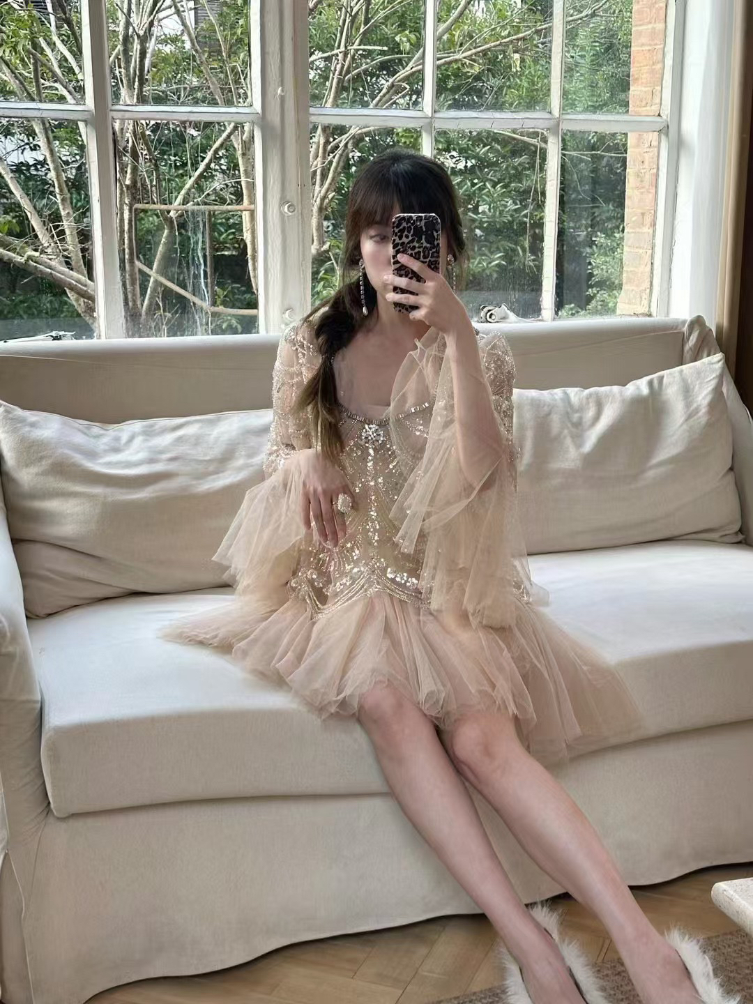 Lamiaeta重工金流苏礼服连衣裙