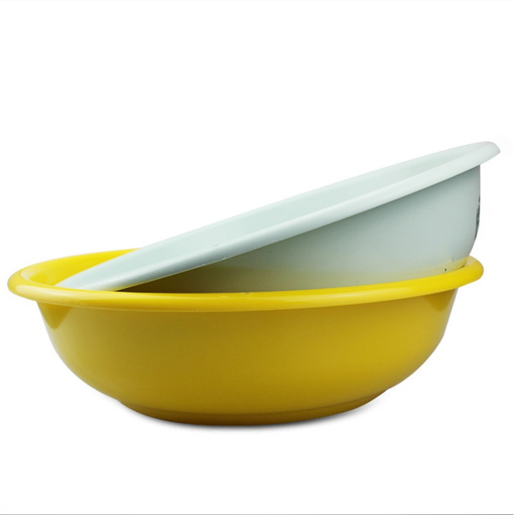 新式黄脸盆 学校学生军训脸盆 宿舍内务加厚绿脸盆单位塑料洗脸盆