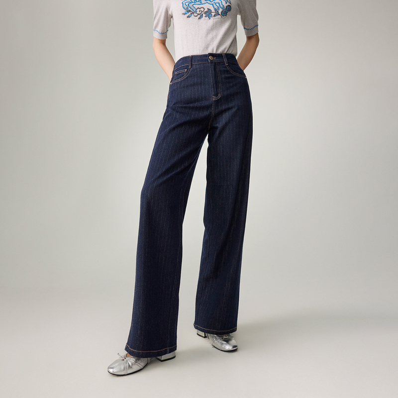 EP雅莹2026春夏新款女装 天丝棉窄版直筒显瘦牛仔裤休闲裤J618A新