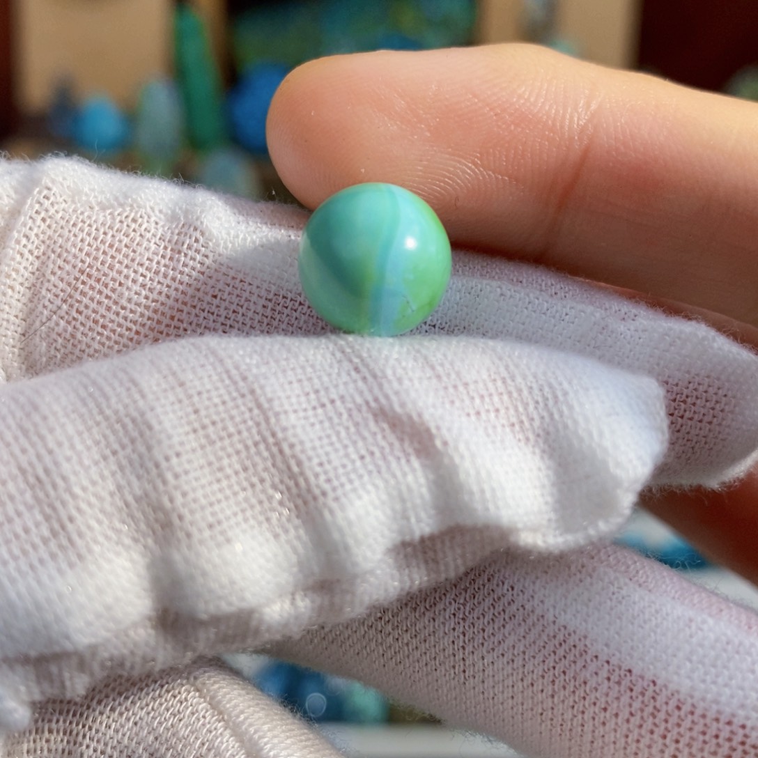 定制绿松石水波纹圆珠