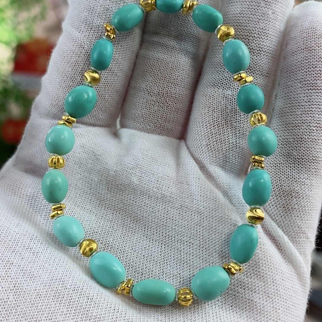 绿松石珠宝奇石18K金镶嵌