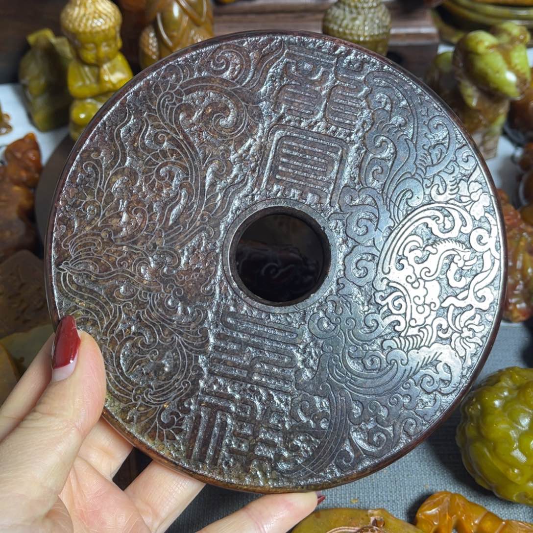 悟***州蛇纹石玉合金颈饰