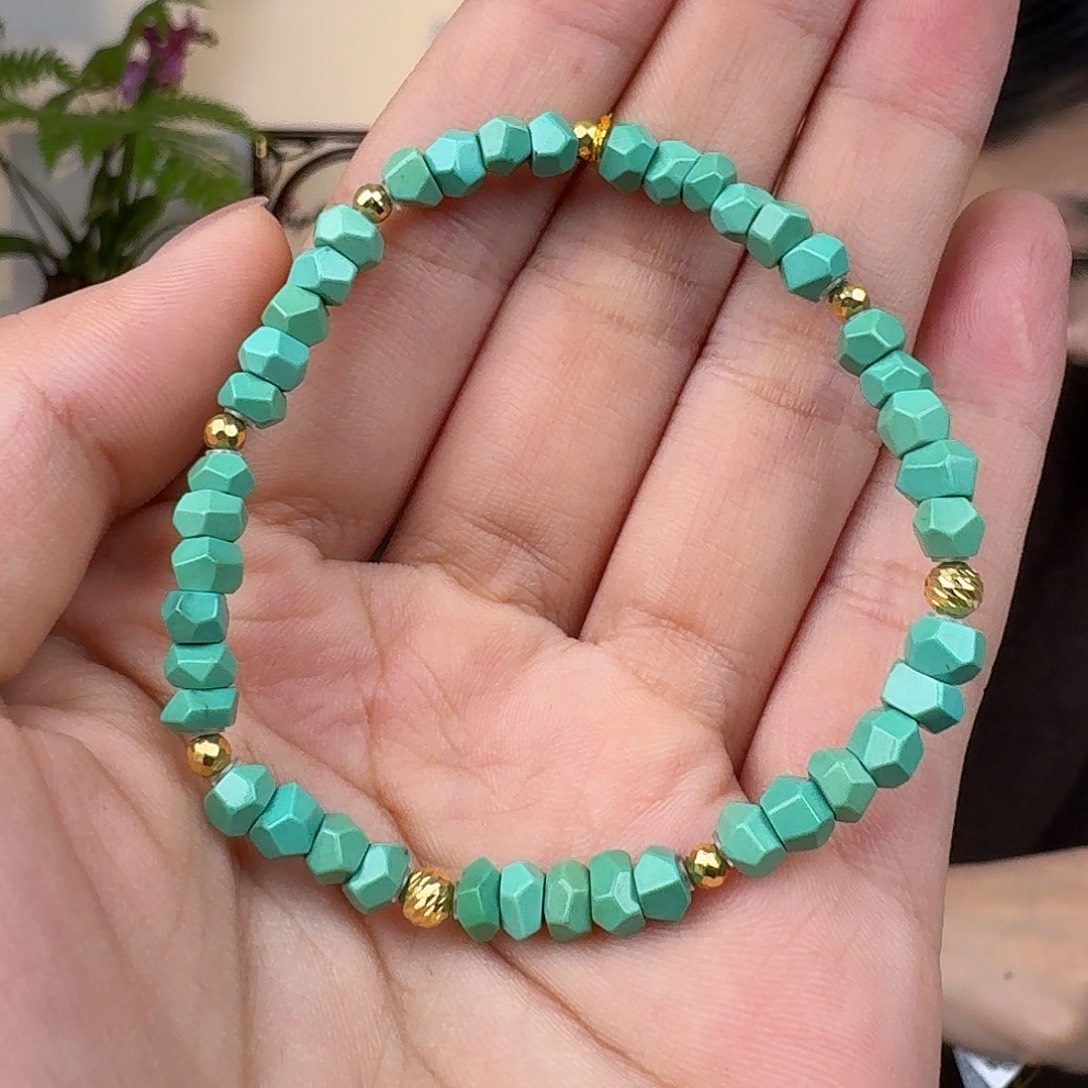 绿松石18K金镶嵌珠宝奇石