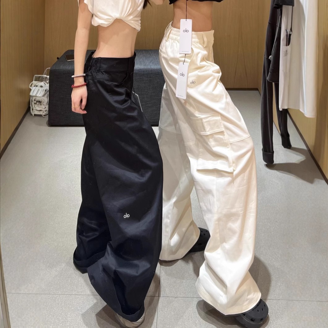 ’北美断货王‘高腰抽绳显瘦口袋休闲裤阔腿裤牛仔裤户外百搭工装裤