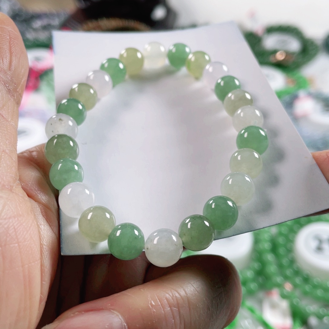 翡翠戒指未镶嵌天然翡翠手串8mm