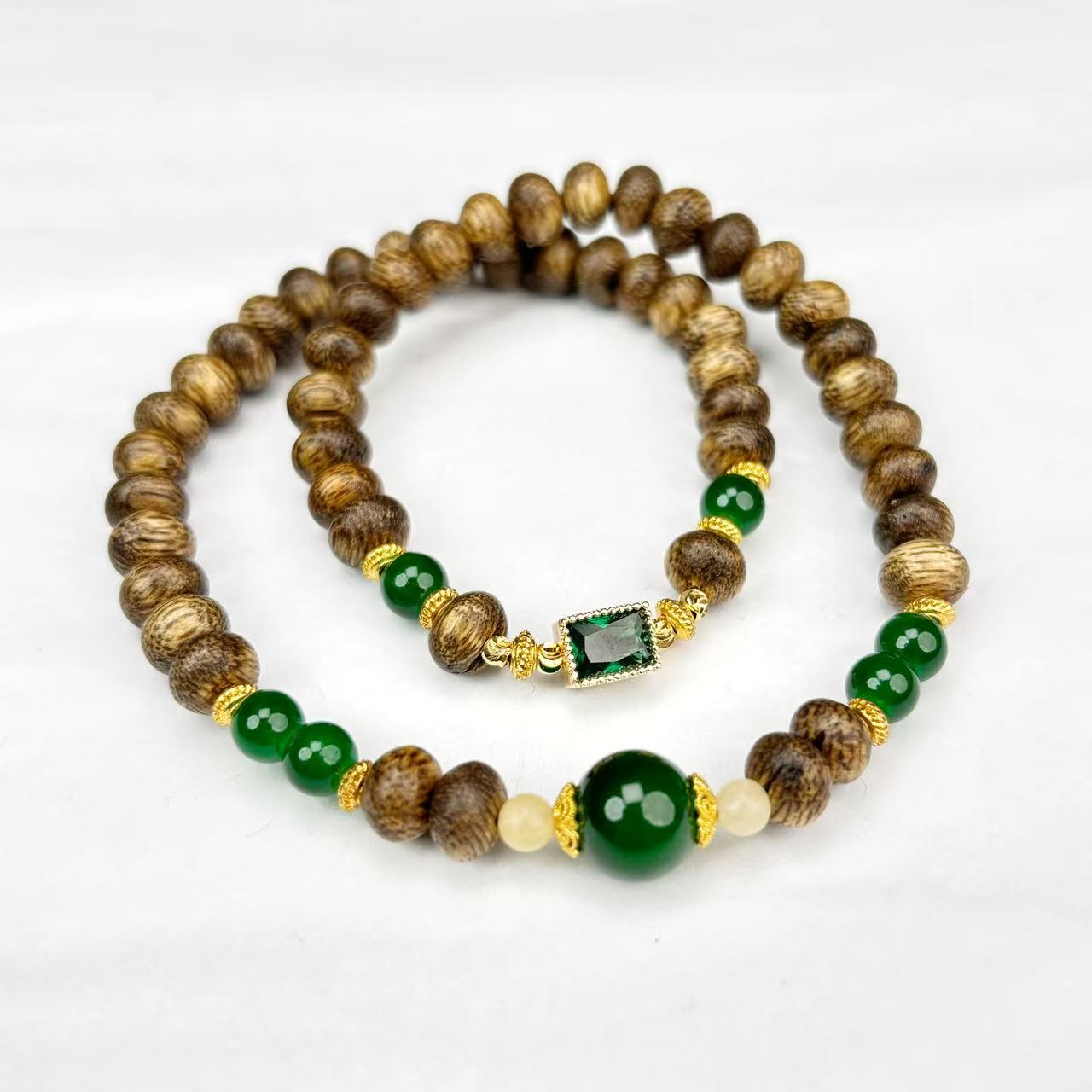 精品手串双圈绿珠 定制款（带证书）S 1130