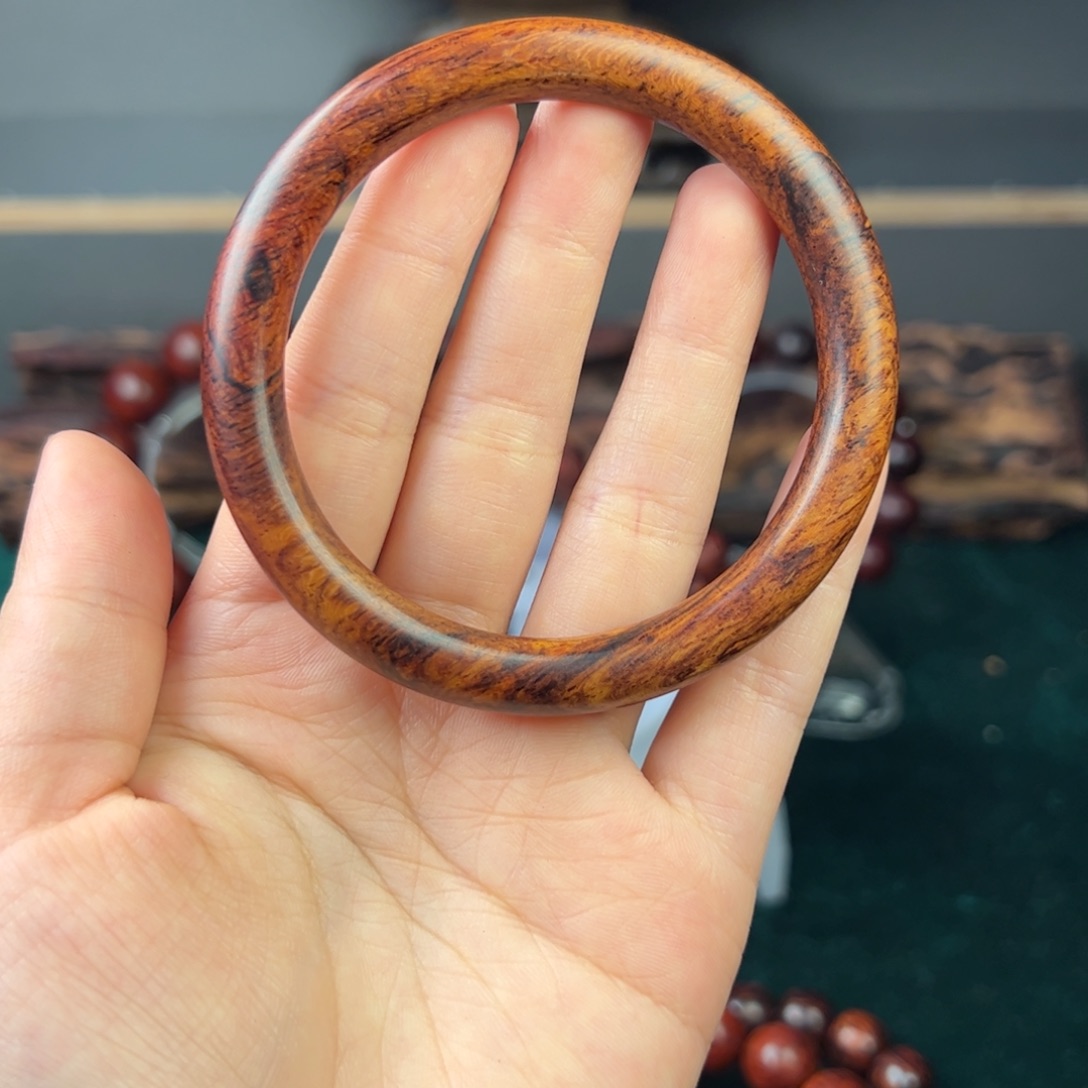 花梨木类阳**好红降手镯58圈口