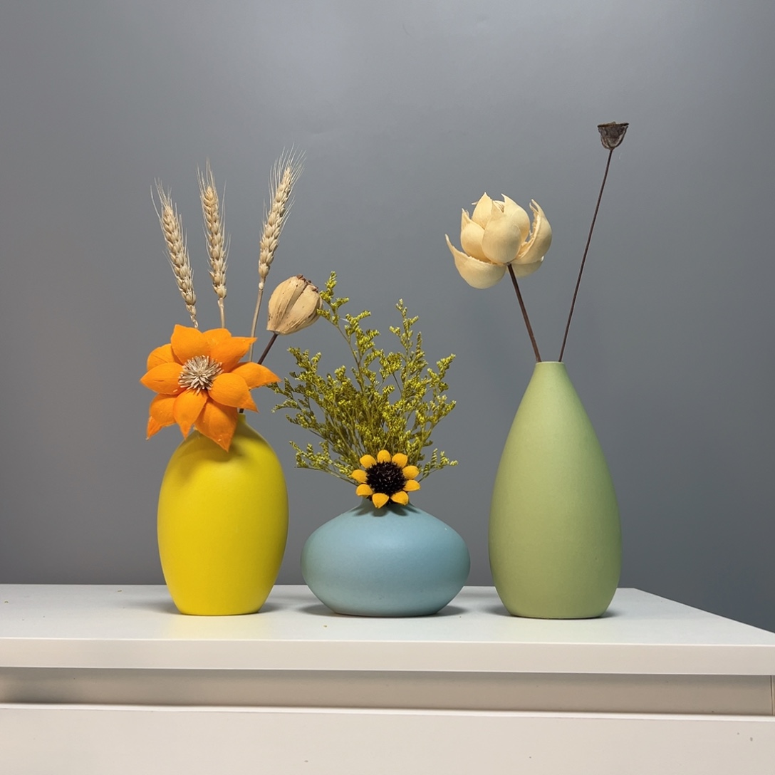 景德镇陶瓷花瓶景德镇手作陶瓷花瓶摆件无孔