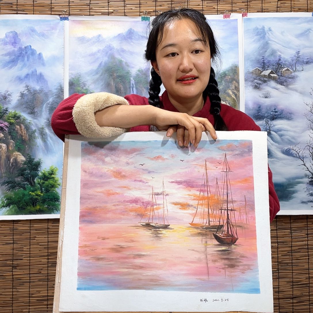 油画薇爽恭喜竞拍成功！