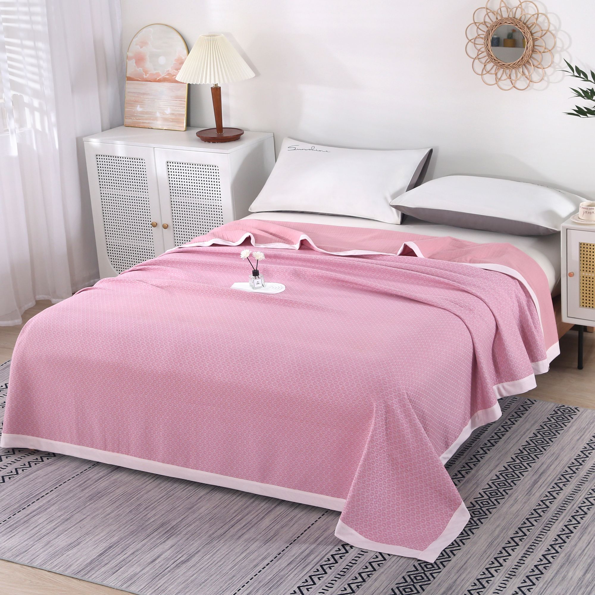 非遗鲁锦双层织盖毯系列