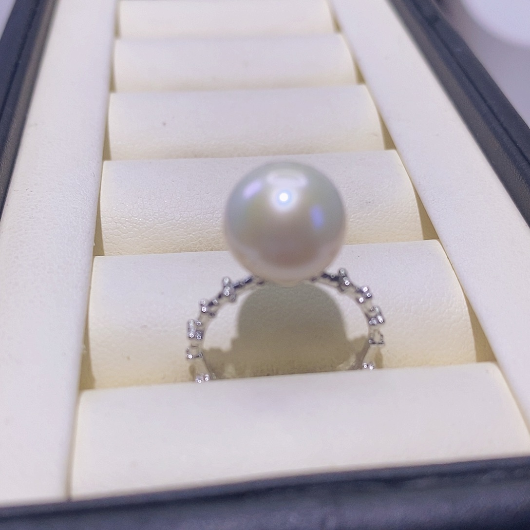 淡水珍珠戒指银S925镶嵌