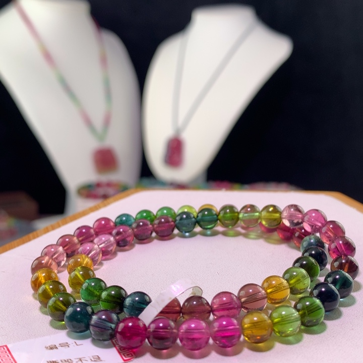 双色碧玺手链未镶嵌