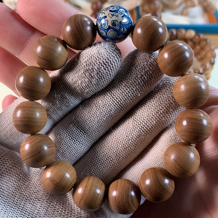 檀香木手串/手链横纹黑肉1.5奶香花香百年老料