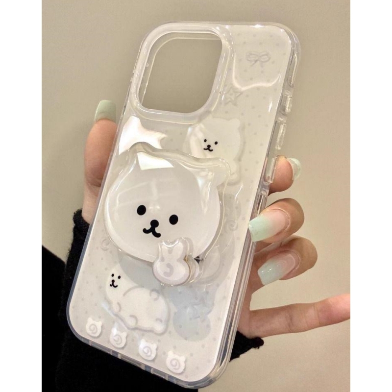 奥菲顿比耶自嘲熊支架适用iPhone16大孔手机壳华为vivo小米oppo套