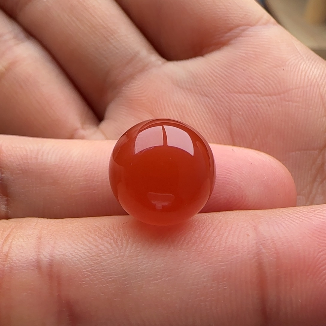 南红玛瑙圆珠12.2未镶嵌洞纹
