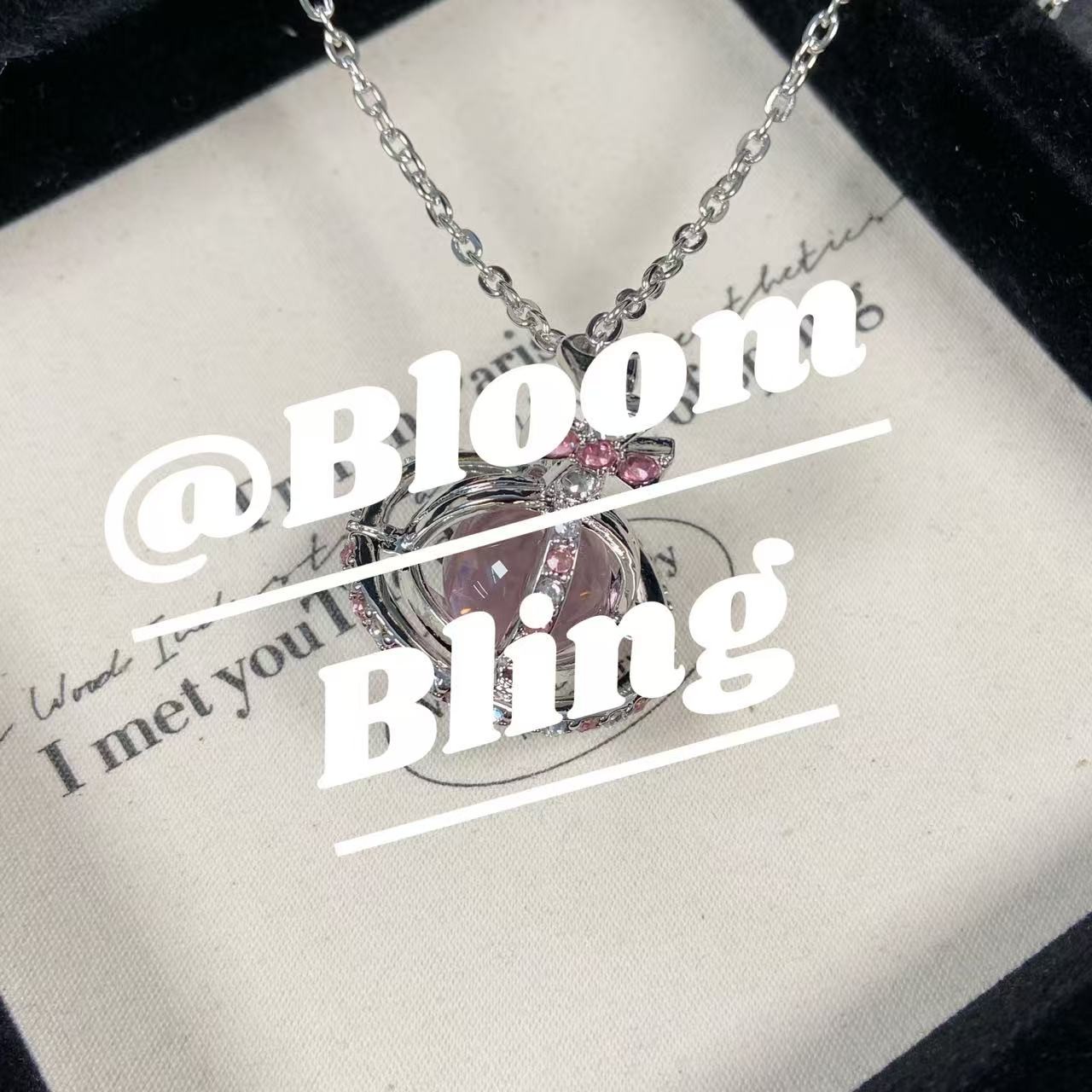 钛钢项链 粉色转运珠项链-247新款时尚经典气质小众复古银色款式