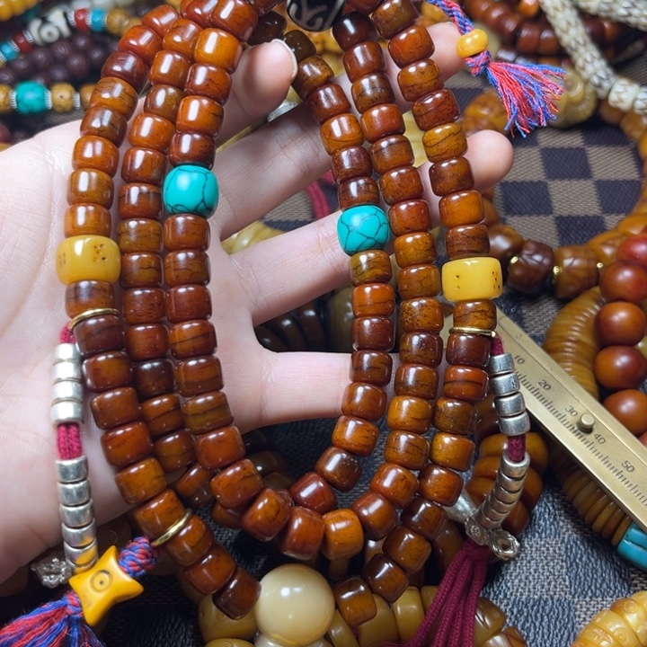 藏区牛牛材质念珠