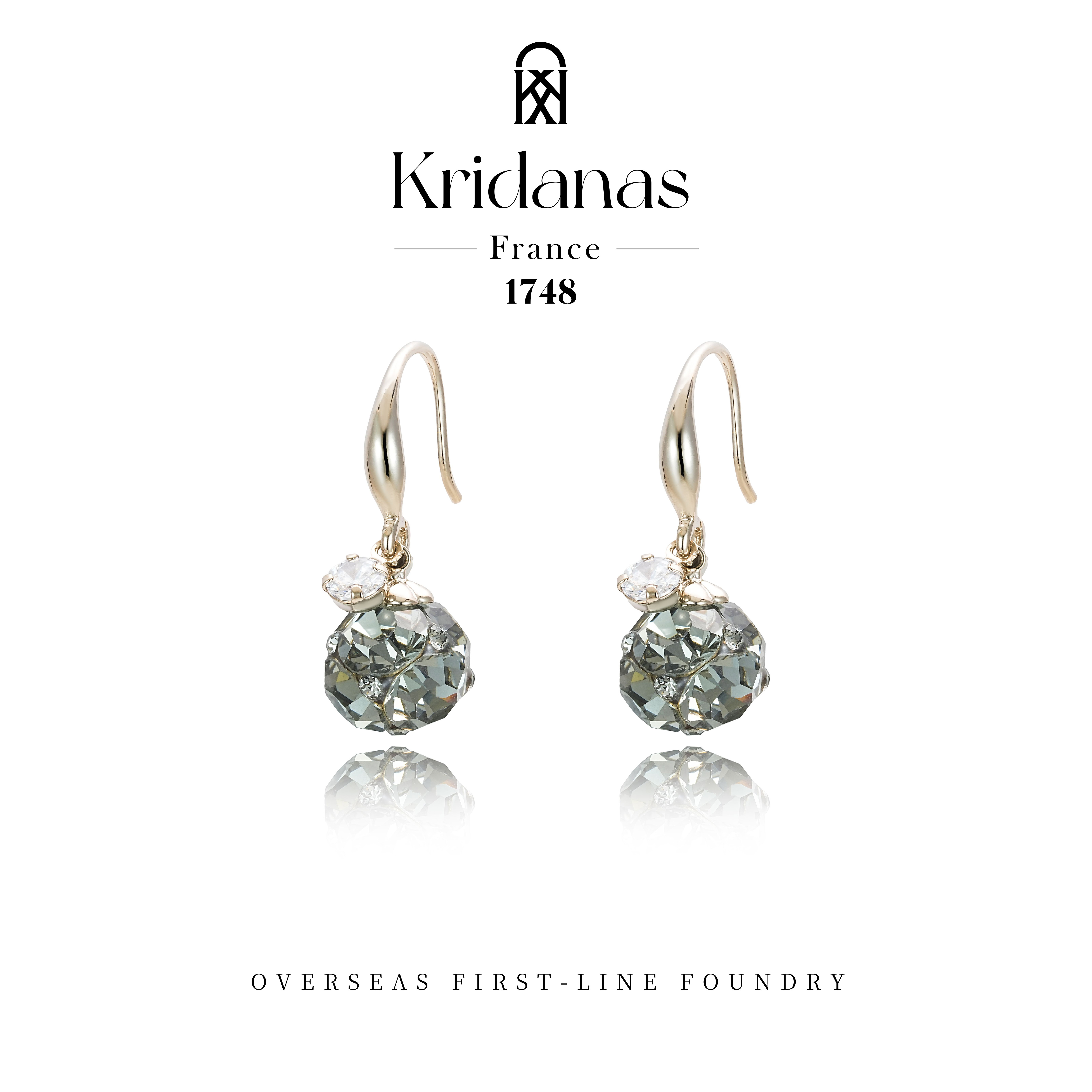 Kridanas★设计师款灰亮耳饰 G0979