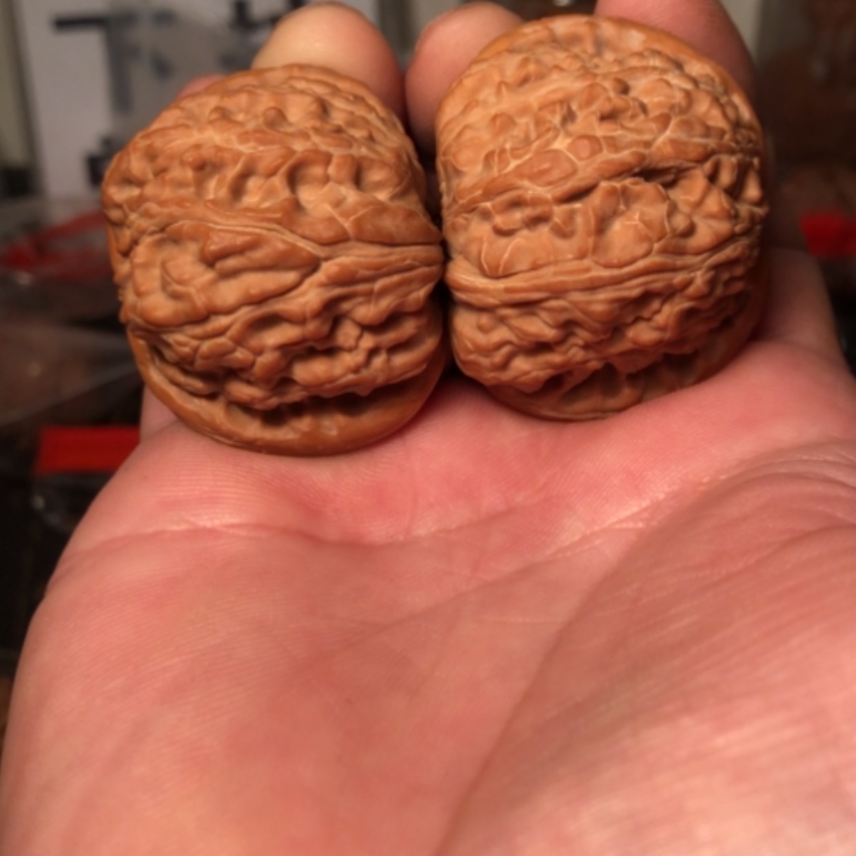 【闪购商品】文玩核桃把件钻**盗白狮子42