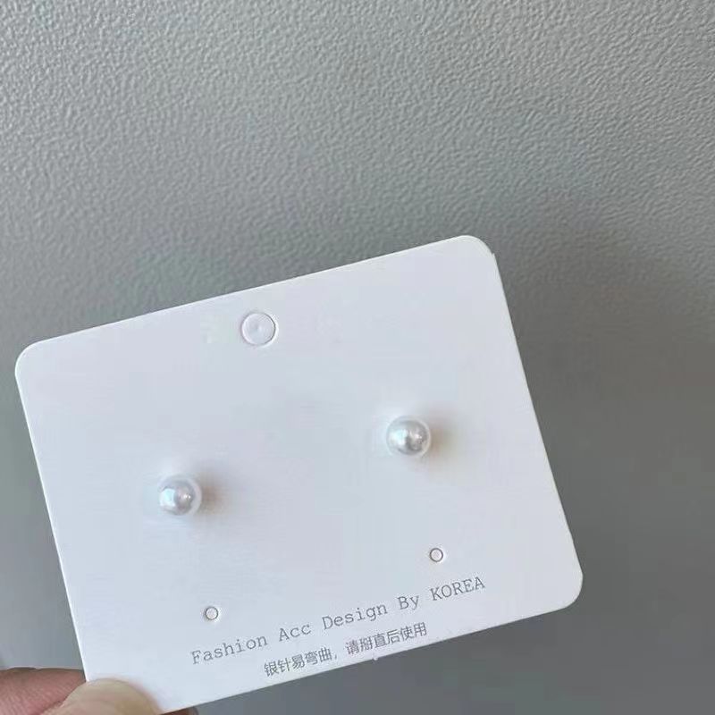 合金树脂耳饰 【直播砖用】女轻奢风极简风白色耳钉简约法式温柔经