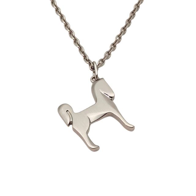 99新 Hermes/爱马仕 花花 合金 小马项链