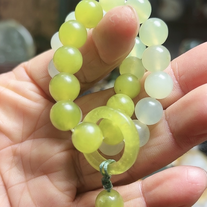 蛇纹石玉手链合金