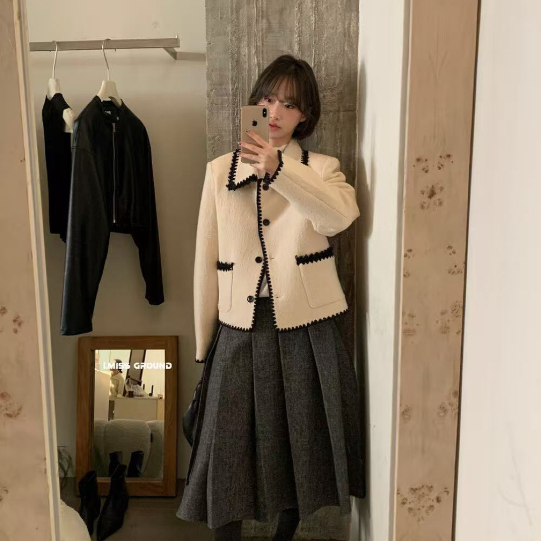 imiss@60975 （夹羽）不能机洗！韩系高级感拼色保暖外套（衣长58左右