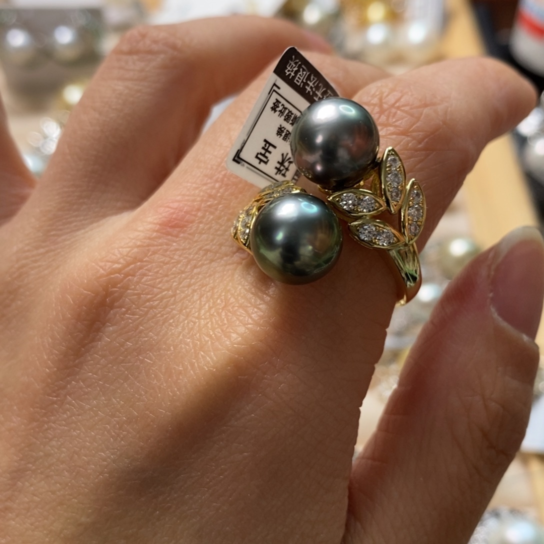 海水珍珠戒圈银S925镶嵌