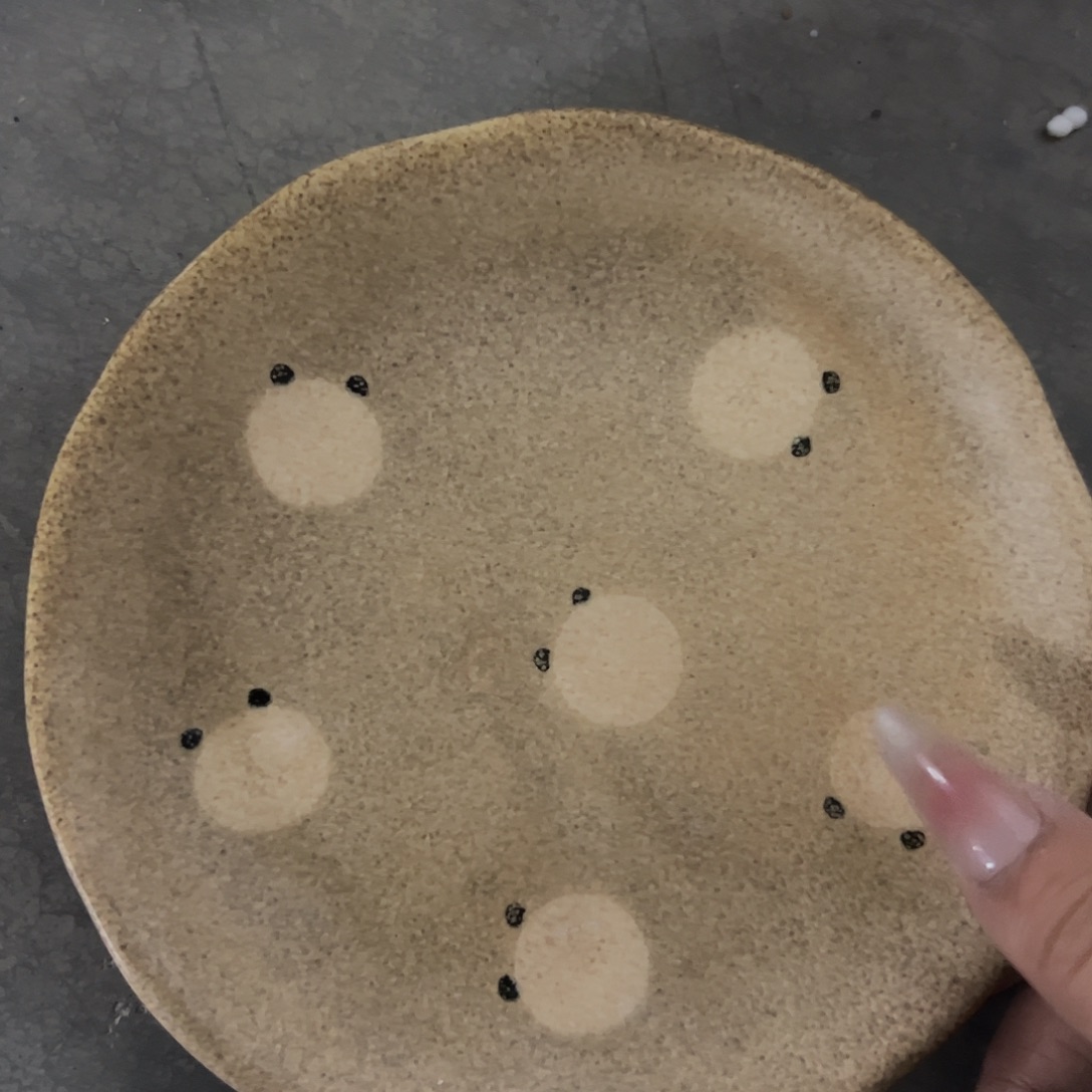 瓷微瑕小熊骨碟一个