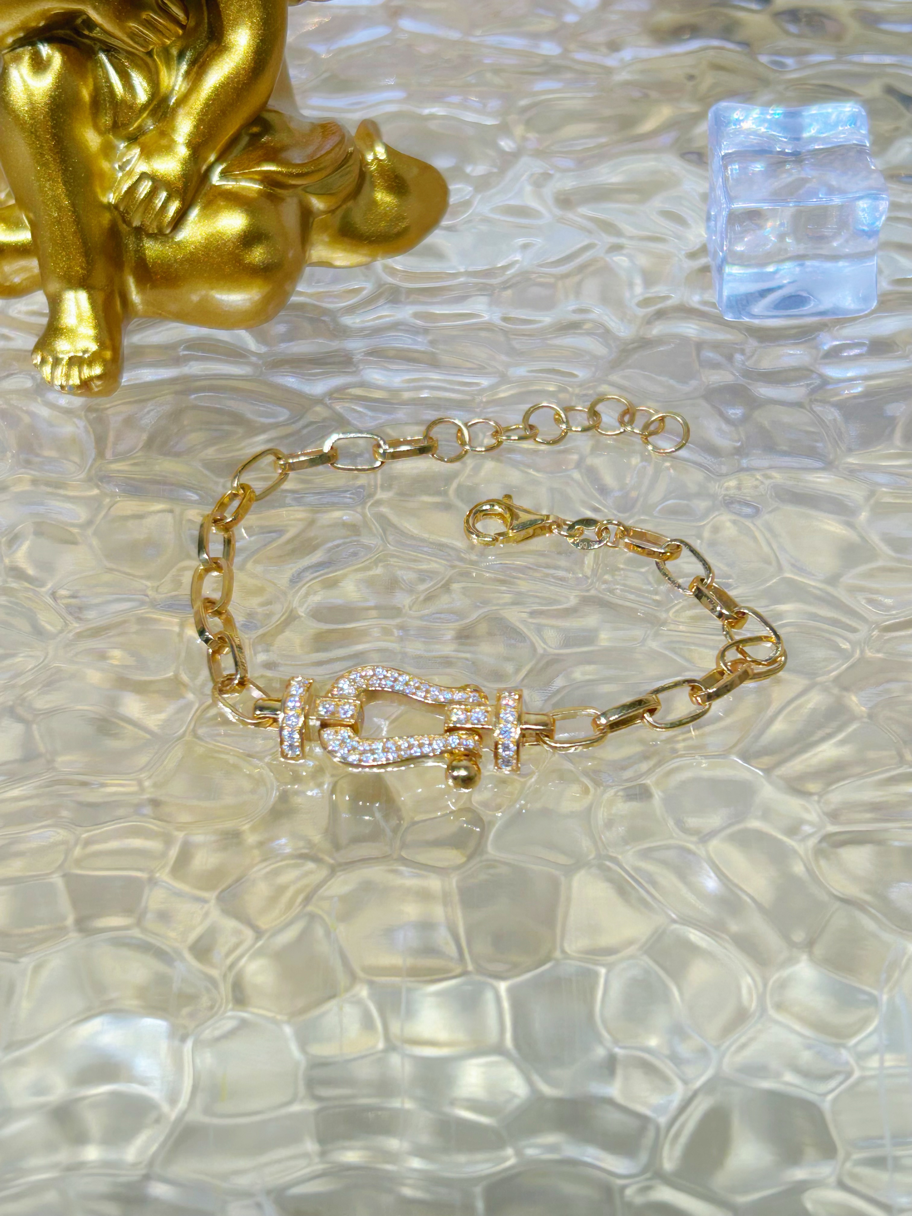 足金999  马蹄手链  黄金5G工艺