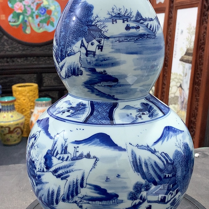 陶摆件新款青花陶瓷摆件。