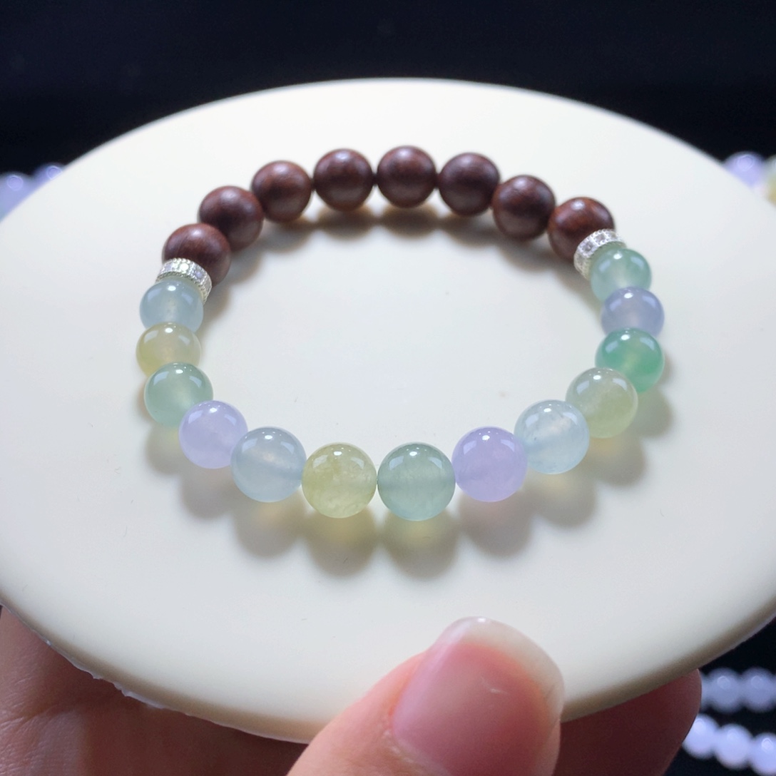 翡翠手链未镶嵌花开半夏