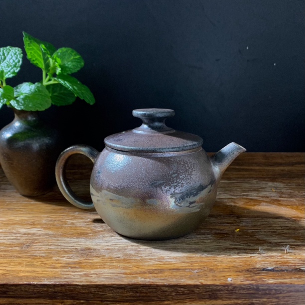 云南建水紫陶茶壶阴刻阳填彩填连年有余茶壶古法柴烧陶瓷壶泡茶壶