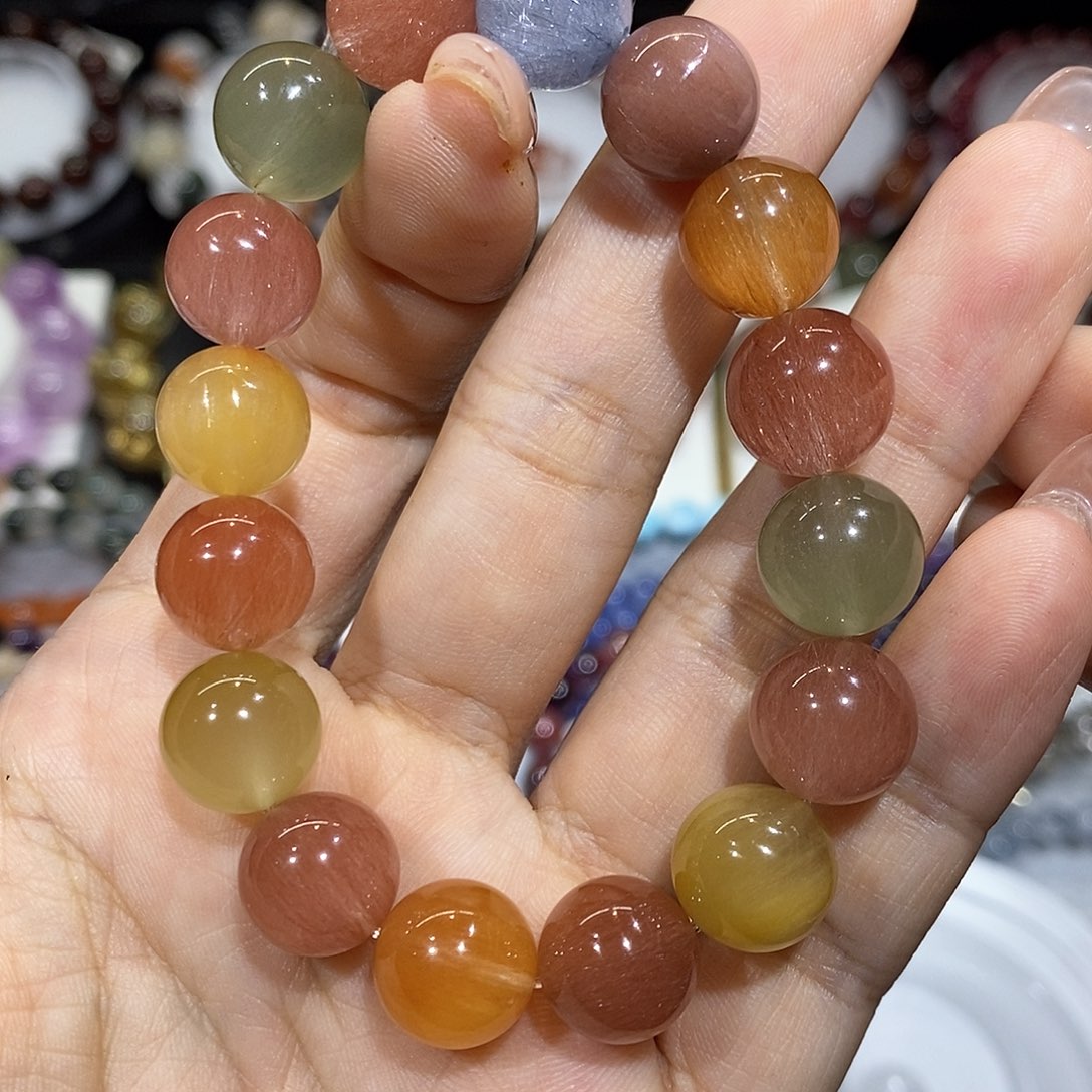 未镶嵌手串水晶彩兔毛11